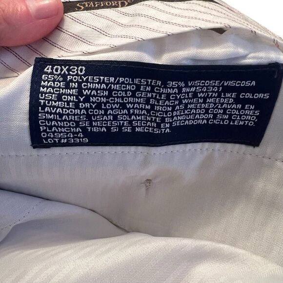 3 for $30! Strafford performance Men's Light Gray Pants - Picture 4 of 6